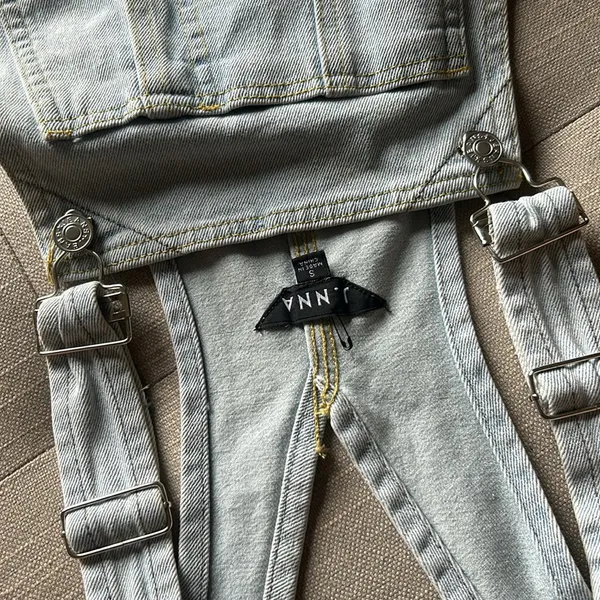 J.NNA‎ Denim Overall Mini Dress Size Small - Image 10