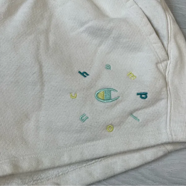 Champion White Reverse Weave Sweat Shorts Size Large Fleece - Image 8