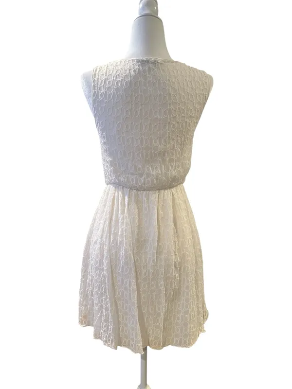 Alice + Olivia Silk Creamy White Ivory Lace Romantic Bridal Tank Mini Dress - Image 4