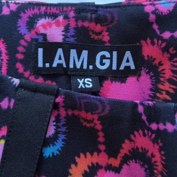 I.AM.GIA Womens Rylee Cropped Pants Black Pink‎ Hearts Stretch XS - Image 14