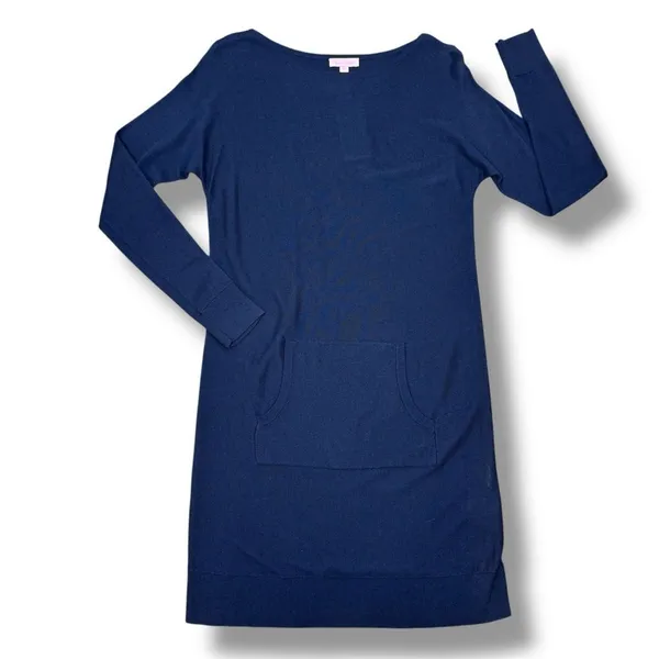 Lilly Pulitzer Jupiter Knit Sweater Shift Dress Navy Blue‎ XS Long Sleeve - Image 13
