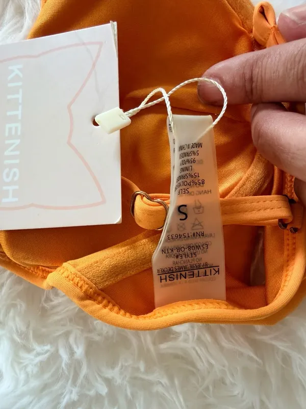Kittenish Orange Bikini Set Size S - Image 6