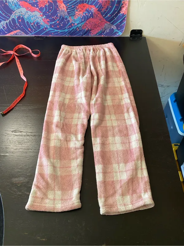 Kids Plush Pink Plaid Pajama Pants - Cozy Soft Sleepwear - Image 6