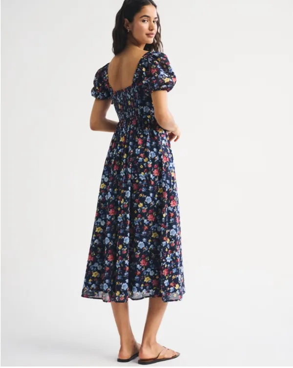 Abercrombie Floral Puff Sleeve Dess - Image 2