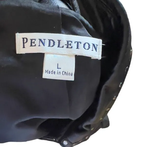 Pendleton Black Leather Jacket‎ with Studs - Image 7