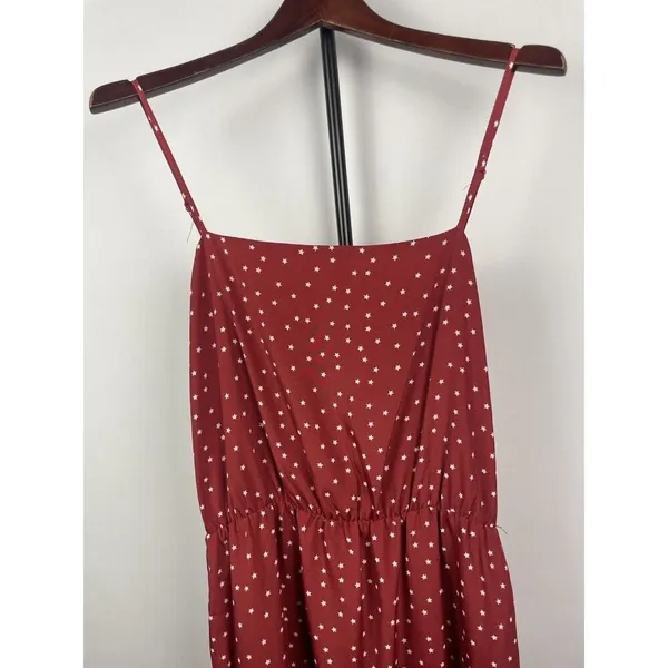 Lovers + Friends Rust Red Basil Mini Star Novelty Print Ruffle Hem Dress‎ Size M - Image 3
