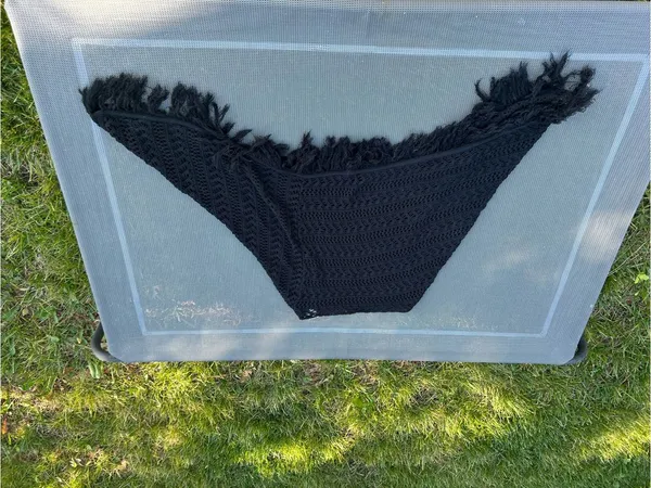 Y2k‎ black crochet poncho by sweet lily - one size cottage whimsy fairy summer - Image 7