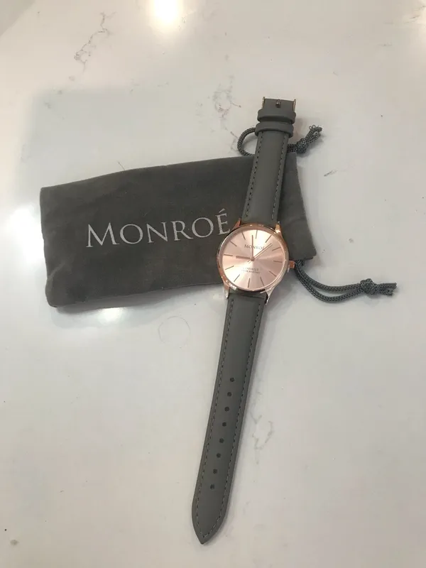 NWOT Monroe Classique Sunburst Solerose watch Gray - Image 2