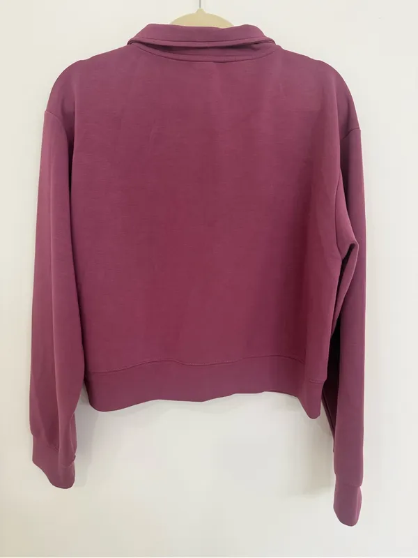 Simply Southern Rose Plum Half-Zip Pullover Women size Large - Image 2