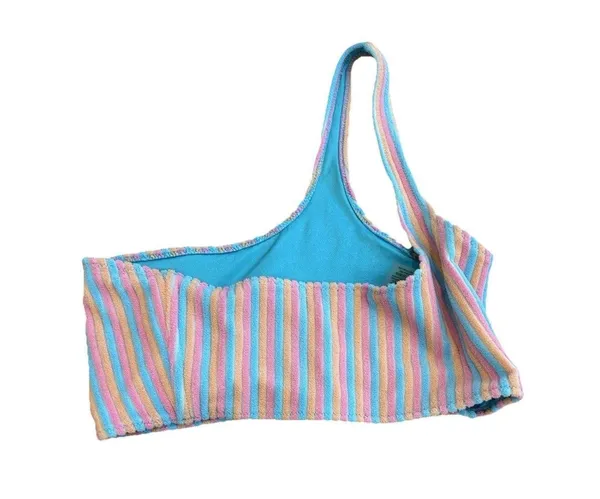 Triangl Melrose Terrycloth Sherbet Colorful Stripes One Shoulder Bikini XL - Image 4