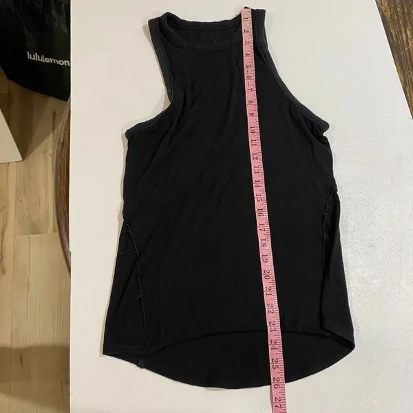 Lululemon Black Ribbed High Neck Tank Top Size 8 Athletic Yoga Basic - Image 6