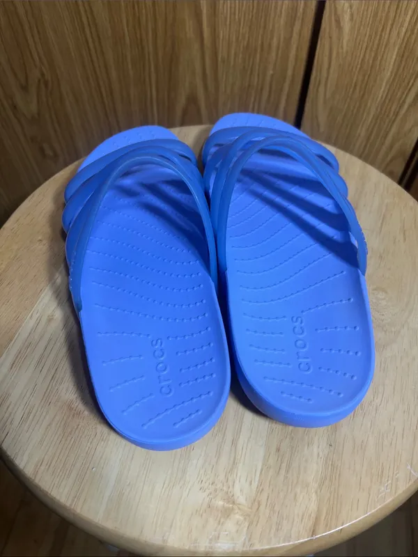 CROCS Periwinkle Blue Multi-Strap Slide Sandals - Image 3
