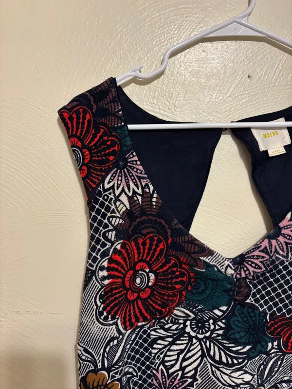 Maeve Anthropologie Floral Swing Dress Size Large Boho Print Sleeveless - Image 6