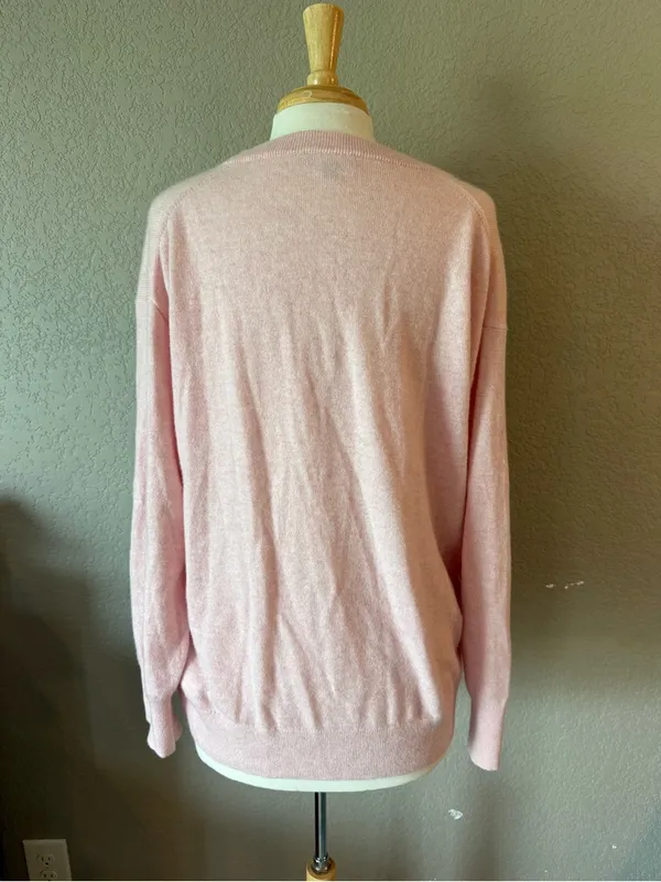 J.Crew 100% Cashmere Crewneck Sweater Pink Size M - Image 2