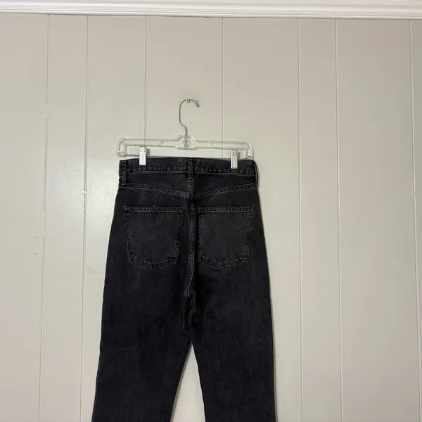 AGOLDE 90s Jean High Rise Distressed Straight Leg Jeans Washed Black Size 24 - Image 11