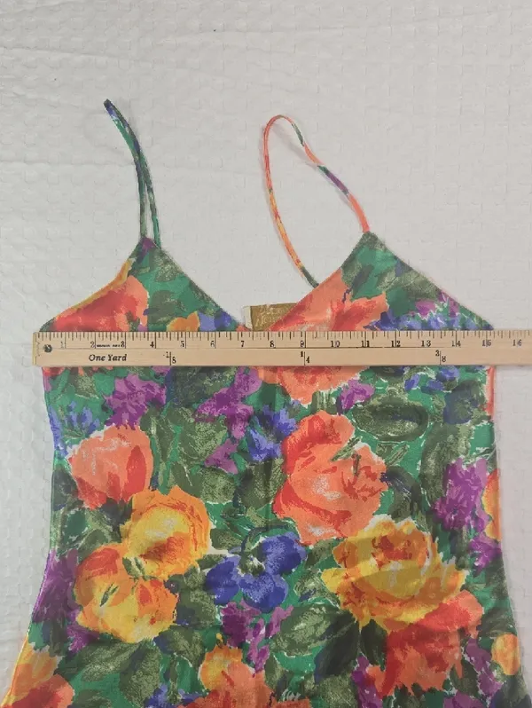Victoria's Secret Vintage Orange Floral Satin Cami - Image 5