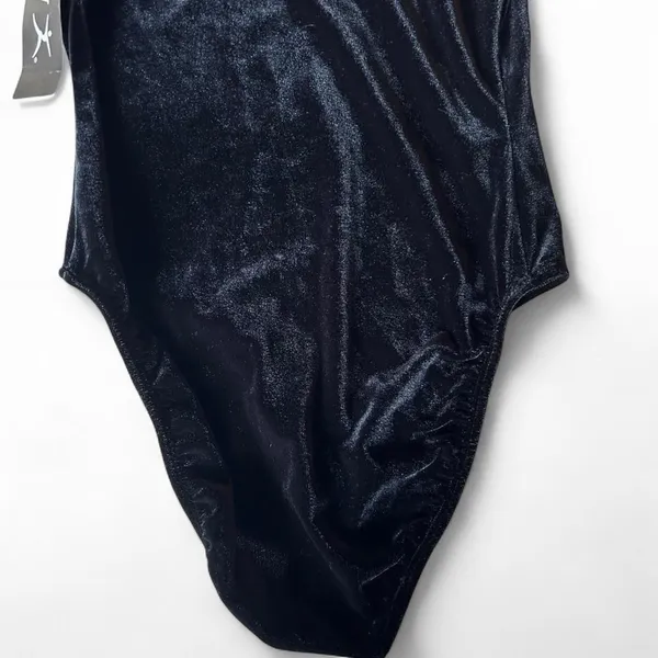 NWT -Danskin Black Velvet Halter Leotard - Size Medium, - Image 5