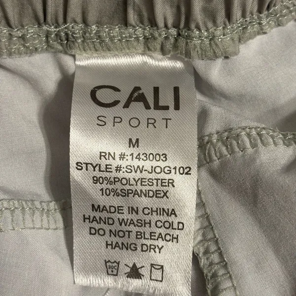 Cali Sport Gray Marble Print Joggers Size M Zip Pocket Athleisure Pants - Image 3