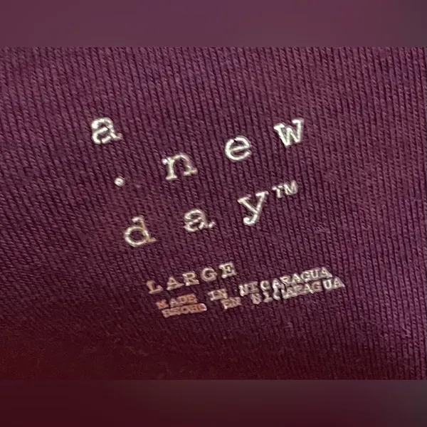 a new day- Burgundy Long Sleeve Blouse Size L - Image 6