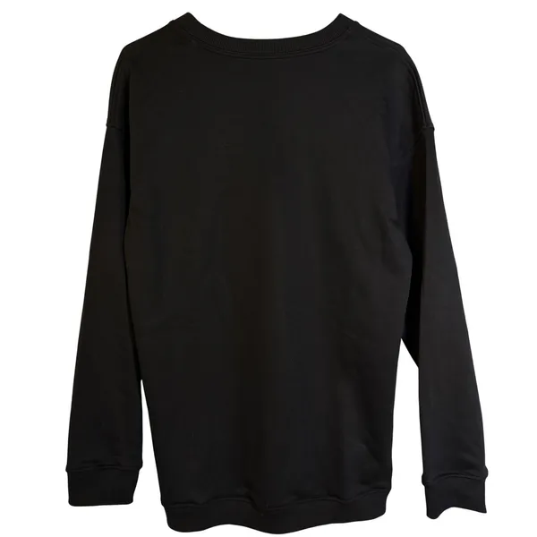 NWOT Oversized Sequin Heart Sweatshirt Pink Heart‎ Graphic Black Womens Medium - Image 3