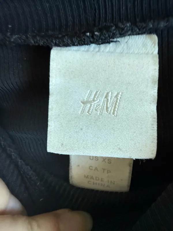H&M Black Ribbed Bodysuit - Image 3