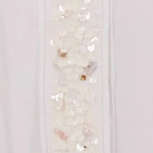 TINY Anthropologie Sequin Shell Bead Top Womens Size S White‎ Boho Beachy Summer - Image 2