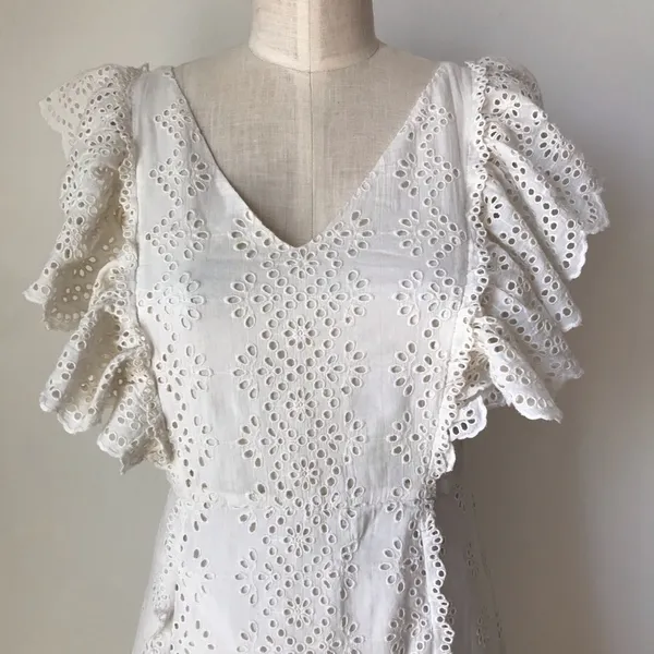 LOVESHACKFANCY Cressida White Maxi Dress - Image 5