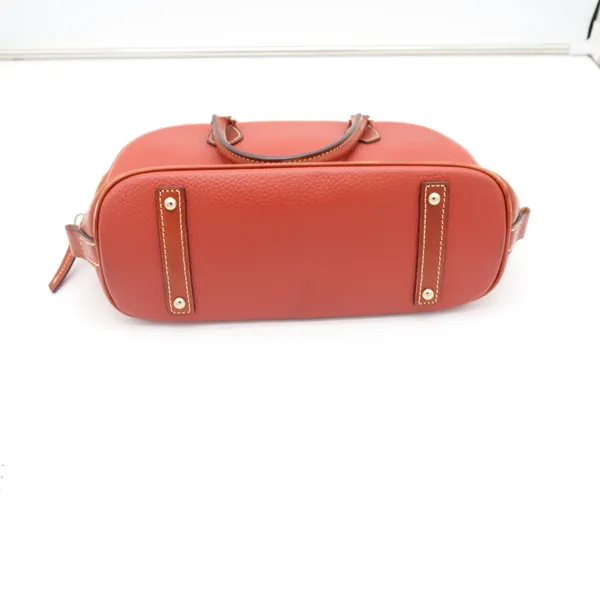 Dooney & Bourke Satchel Womens Medium Zip Zip Pebbled Leather Orange Excellent - Image 11