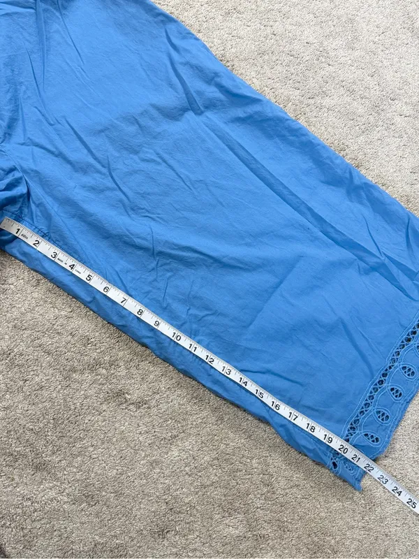 American Eagle Women’s Super Wide Leg Crop Pants Pull On in Blue XL - Image 12