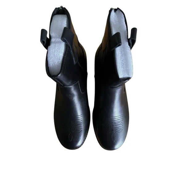 Propet Maisie Leather Ankle Boots Womens Size 8 Black Western Cowboy - Image 4
