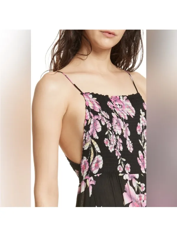Women’s Free People Intimately Garden Party Floral Print Maxi Dress Black Size M - Image 3