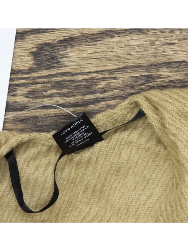 NWT Aqua Fringe Lightweight Plaid Ruana 494126 Camel Brown - Image 5