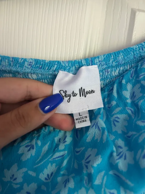 Sky to Moon Dress Floral Blue - Image 3