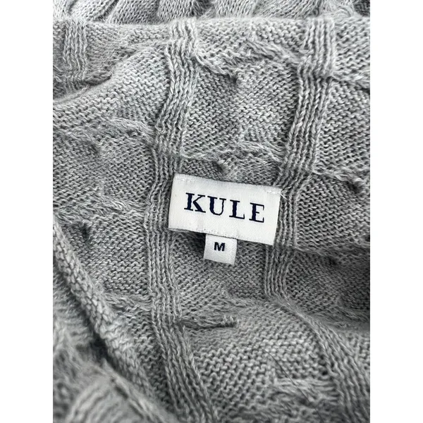 KULE The Mirabelle Mock Neck Cable Knit Cotton Sweater‎ Size Medium - Image 7