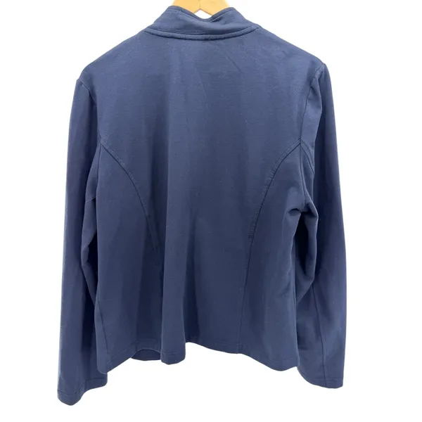 Tommy Hilfiger Navy Blue Military Knit Blazer Gold Crest Button Jacket Womens XL - Image 5