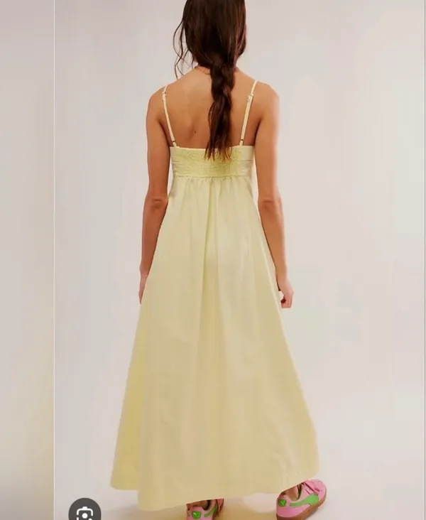 Free People Just Jill Maxi Dress in Pale Yellow - Image 3