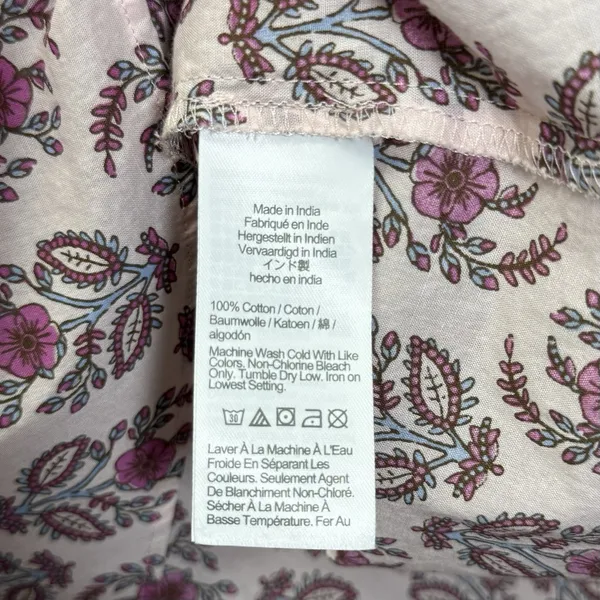 J.Crew Women's Sz S Pink Floral‎ Button-Down Shirt Long Sleeve Cotton Blouse - Image 4