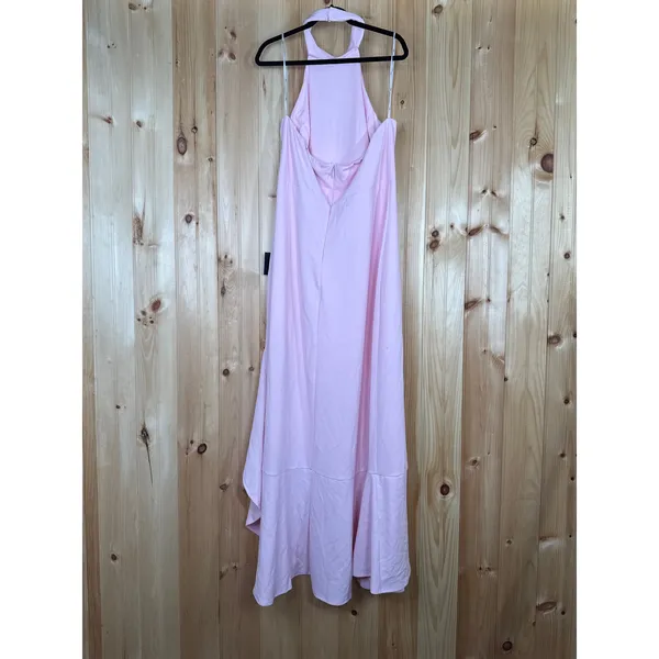 NWT Lulus Majestic Perfection Light Pink Ruffled Halter Maxi Dress Bride Size 2X - Image 8