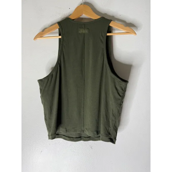 Nuuds sporty rib crop racer tank top green size Large - Image 2