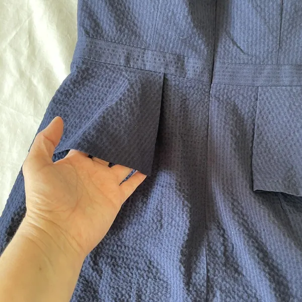 Banana Republic Womens Dress Size 2 Strapless Peplum Pucker Blue Mini Cocktail - Image 6