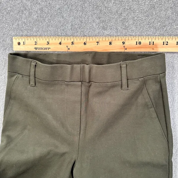 Quince Ponte Straight Leg Pant Women's X-Small Petite Olive Green Pull On - Image 3