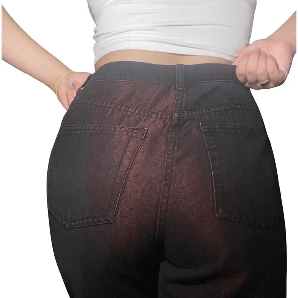 New York Jeans Metallic Pants Black Size 8 - Image 5
