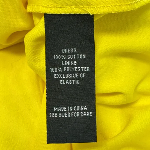 A. Byer Yellow Swiss Dot Halter‎ Mini Dress Smocked Waist Tiered Skirt Medium - Image 7