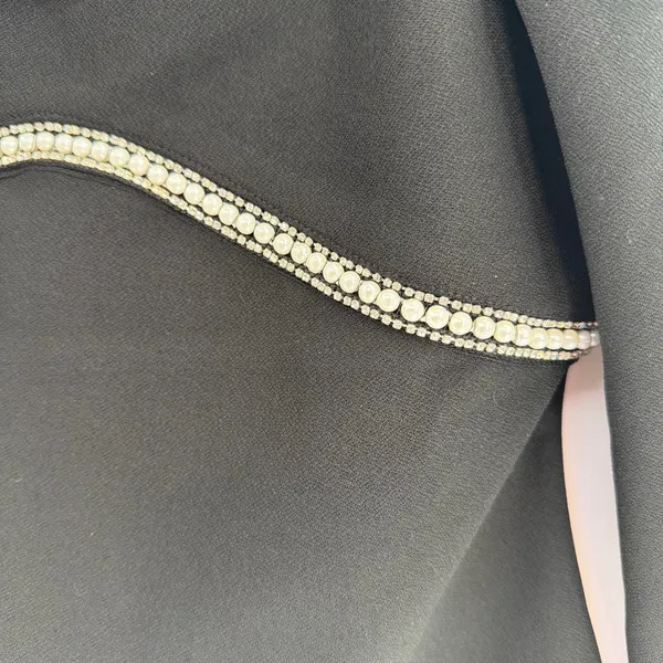 Boston Proper Pearl Rhinestone Sweetheart Notch Top Black S NWT - Image 4