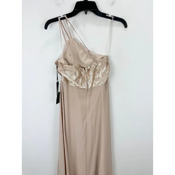 Lulus Endlessly Enchanted Champagne Pink Sequin Maxi Dress Formal Small NWT - Image 9