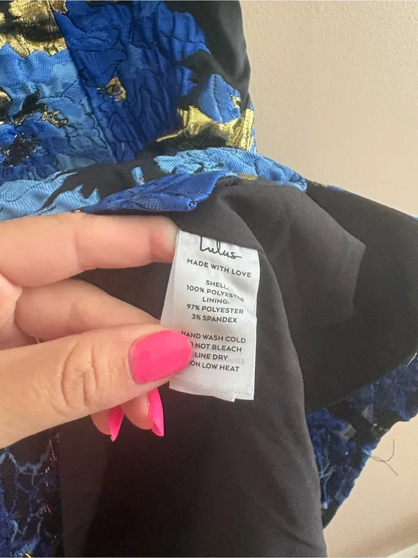 Lulus Extraordinary Impression Black Floral Jacquard Halter Mini Dress Large NWT - Image 11