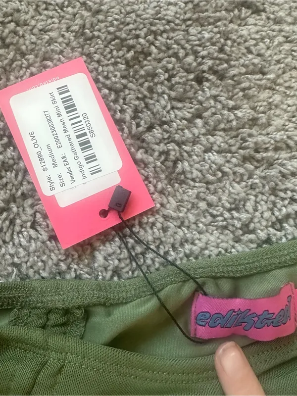 Edikted olive ruched mini skirt - Image 3