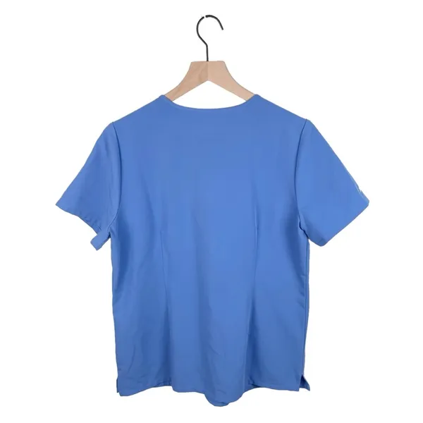 Figs Casma Three-Pocket Scrub Top Ceil Blue Aya Healthcare Embroidered Medium - Image 2