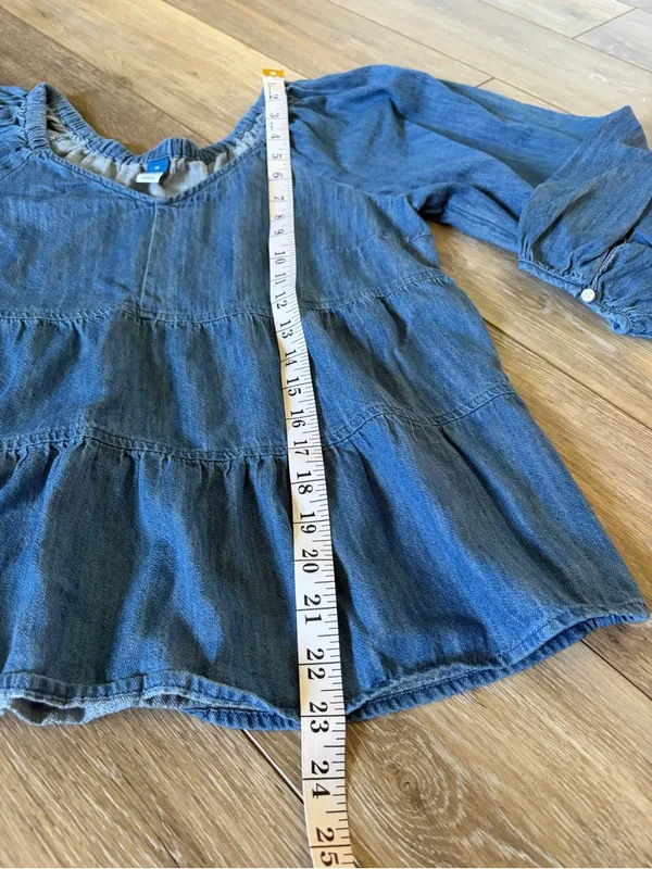 Old Navy Tiered Swing Long-Sleeve Denim Top - Image 10