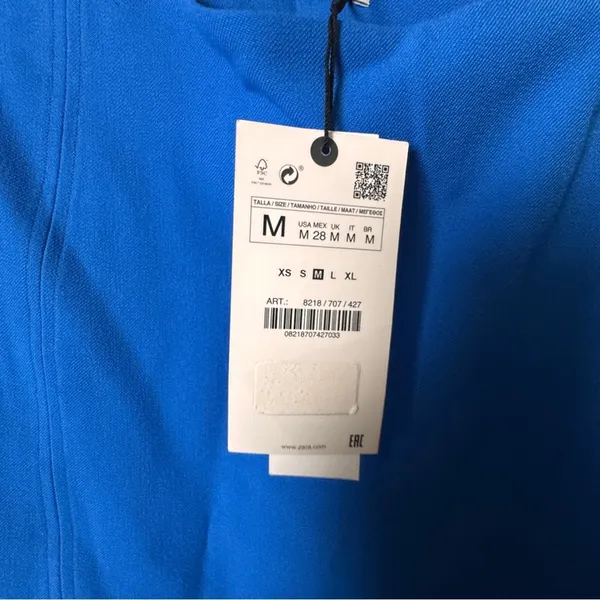 Zara Women's Blue Sleeveless Blouse Sz M NWT - Image 4